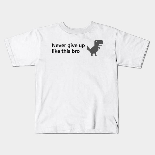 Chrome Dino Kids T-Shirt by Happy_Gl